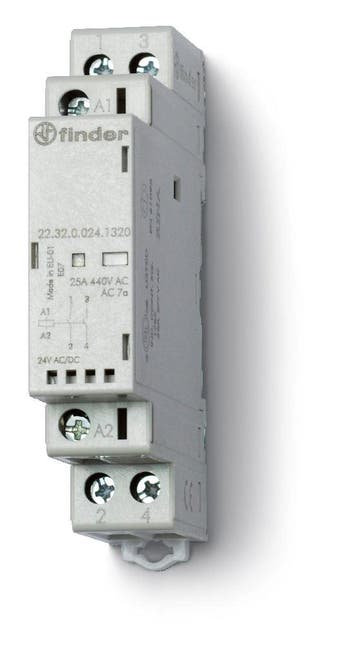 Finder 22.32 Contacteur Modulaire 25A 24V CC/CA 2NO -, Bricolage & Construction, Verzenden