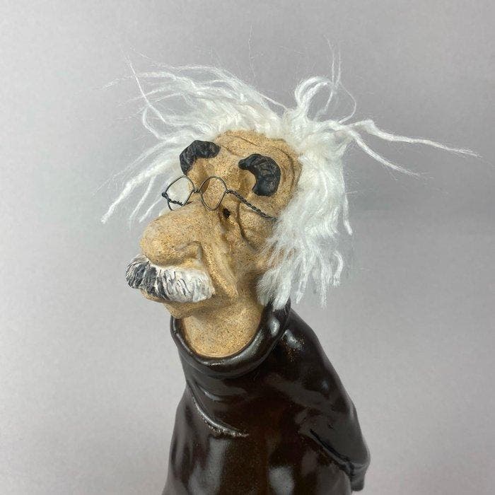 Anna Em - NEW - Super Large Einstein LARGE - hand made, Antiek en Kunst, Kunst | Designobjecten