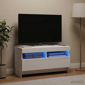 vidaXL LED tv-meubel ALKMAAR 81 x 35 x 43 cm Wit Bewerkt, Verzenden