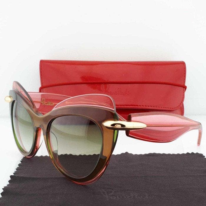 Pomellato - Cat Eye Translucent Pink & Brown with Gold Tone, Handtassen en Accessoires, Zonnebrillen en Brillen | Dames