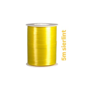 5m sierlint GEEL - krullint - cadeau versiering - leuk in..., Divers, Emballage cadeau, Verzenden
