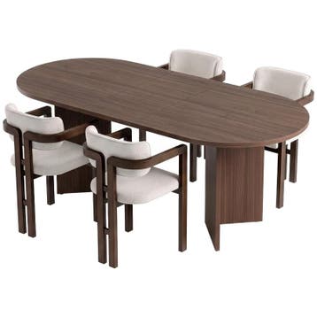 Evila Eettafel - Bruin/Houtkleurig - Nieuw/Ongebruikt -, Verzenden, 150 tot 200 cm, Nieuw, Scandinavisch