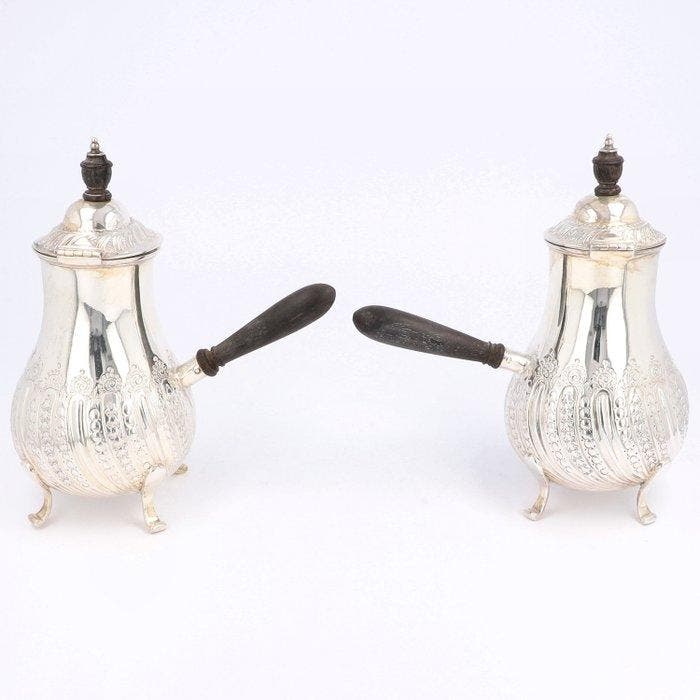 Howell & James Ltd. - Chocolade kan - Sheffield, 1886-1887 -, Antiek en Kunst, Antiek | Zilver en Goud