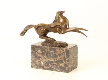Statue, Modern paard 24 cm - 20 cm - Bronze, Marbre