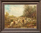 Gerrit Haverkamp (1872-1926) - Herderin met schapen