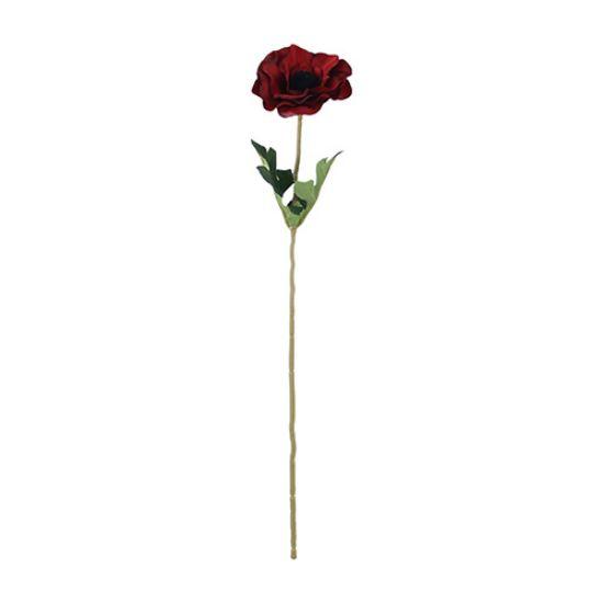 Anemoon Rood/Zwart Zijdenbloem 48 cm per stuk, Huis en Inrichting, Woonaccessoires | Kunstplanten en Kunstbloemen, Nieuw