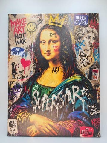 - - Stampa su Tela Stile Street Art – Monna Lisa Pop Art