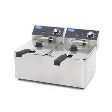 Frituurpan - 2x 8 L - 2 Manden - tot 2,8 Kg Frites, 4 liter of meer, Verzenden, Nieuw, Duo-friteuse