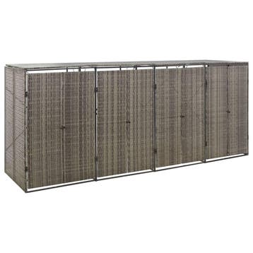 vidaXL Containerberging viervoudig 274x80x117 cm poly rattan, Verzenden