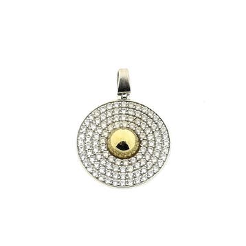 Bicolor gouden hanger met zirconia (Hanger of bedel), Ophalen of Verzenden