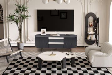 Lagos tv-dressoir , kleur donkerbruin (nieuw, outlet), Nieuw, Overige materialen