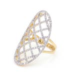 Bague tendance - 14 carats Or jaune - 1.06ct. tw. Diamant