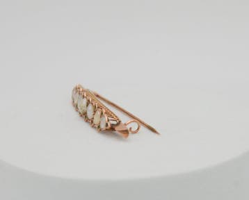 Broche - 14 carats Or rose Perle - Émeraude