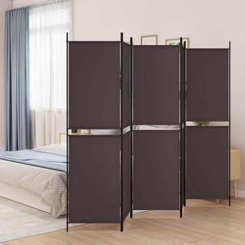 vidaXL Kamerscherm met 5 panelen 250x200 cm stof bruin, Verzenden
