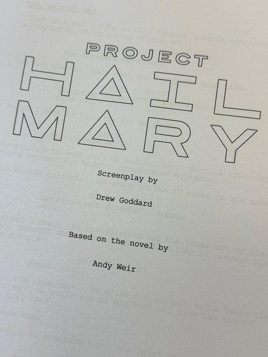 Project Hail Mary (2026) - Final Draft - Ryan Gosling -, Collections, Cinéma & Télévision