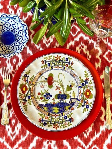 Nappe ottomane au motif ikat pour grandes tables. - Nappe -