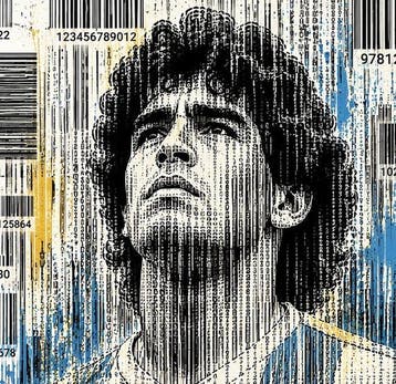 LDM. - Maradona - Barcode of a Legend By Ldm - Tela XXL -
