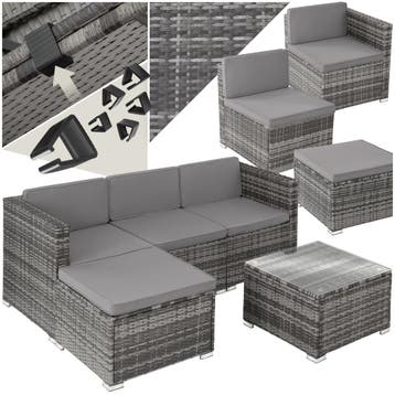 Wicker lounge Lignano - grijs, Tuin en Terras, Verzenden, Nieuw