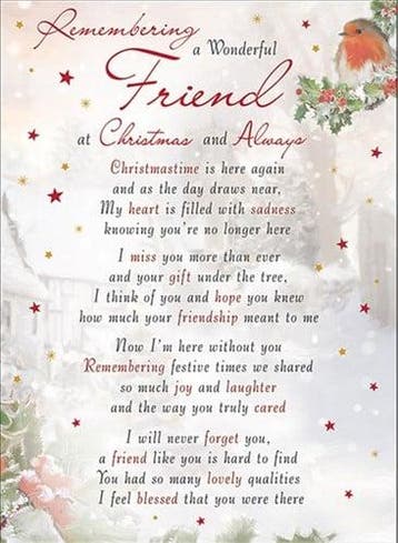 Rouwkaart herdenkingskaart a wonderful friend christmas &, Nieuw