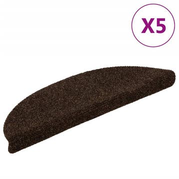 vidaXL Trapmatten Zelfklevend 5 stuks 56x17x3 cm Bruin, Doe-het-zelf en Bouw, Verzenden, Nieuw