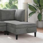 vidaXL Sofa Kruk met Opbergruimte Donkergrijs Fluweel, Verzenden, Nieuw