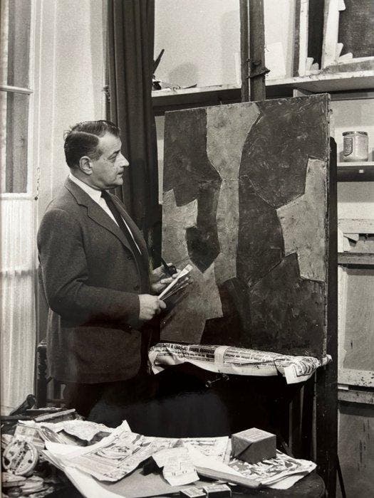 Willy Maywald (1907 - 1985) - Serge Poliakoff dans son, Antiquités & Art, Art | Objets design