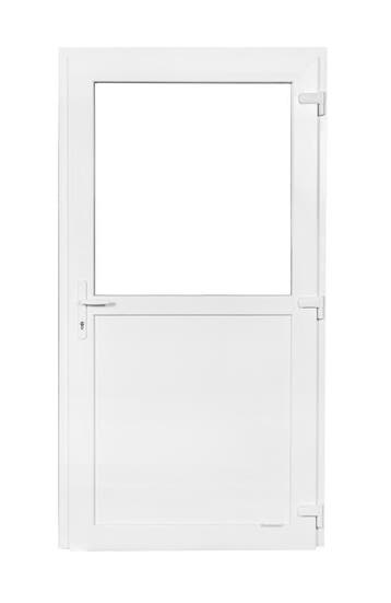 PVC Deur 1/2 glas Premium b110xh210 cm wit R, Doe-het-zelf en Bouw, 100 tot 120 cm, Nieuw, Ophalen of Verzenden, Buitendeur