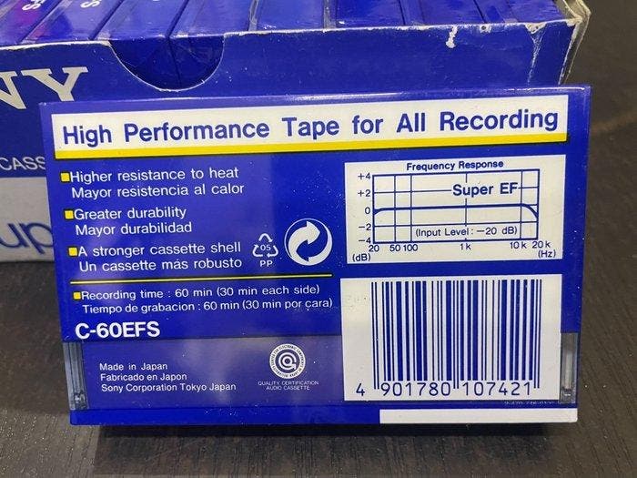 Sony - Super EF60 Lege audiocassette, TV, Hi-fi & Vidéo, Radios