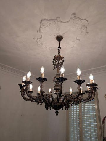 Lustre - Bronze - Baroque gigantesque, Antiquités & Art