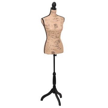 vidaXL Etalagepop torso vrouw jute bruinzwart, Verzenden