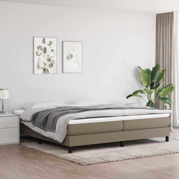 vidaXL Boxspring bed stof taupe 200x200 cm, Verzenden