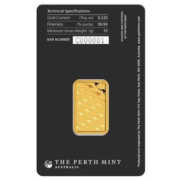 10 grammes - Or .999 - 10 Grams 9999 Gold Bar Australia