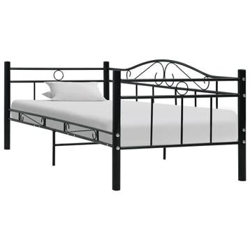 vidaXL Bedbank metaal zwart 90x200 cm, Huis en Inrichting, Slaapkamer | Bedden, Verzenden, Nieuw