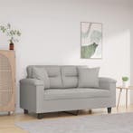 vidaXL Tweezitsbank met kussens 120 cm microvezelstof, Verzenden