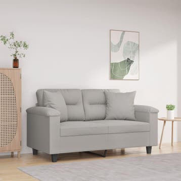 vidaXL Tweezitsbank met kussens 120 cm microvezelstof, Verzenden, Nieuw
