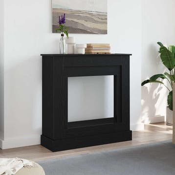 vidaXL Haardombouw 90x30x90 cm spaanplaat zwart eikenkleurig, Huis en Inrichting, Kachels, Verzenden, Nieuw