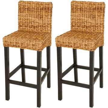 vidaXL Barkrukken 2 st abaca, Verzenden