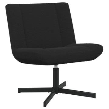 vidaXL Draaistoel Zwart 63 x 75 x 76 cm Schapenvacht, Verzenden