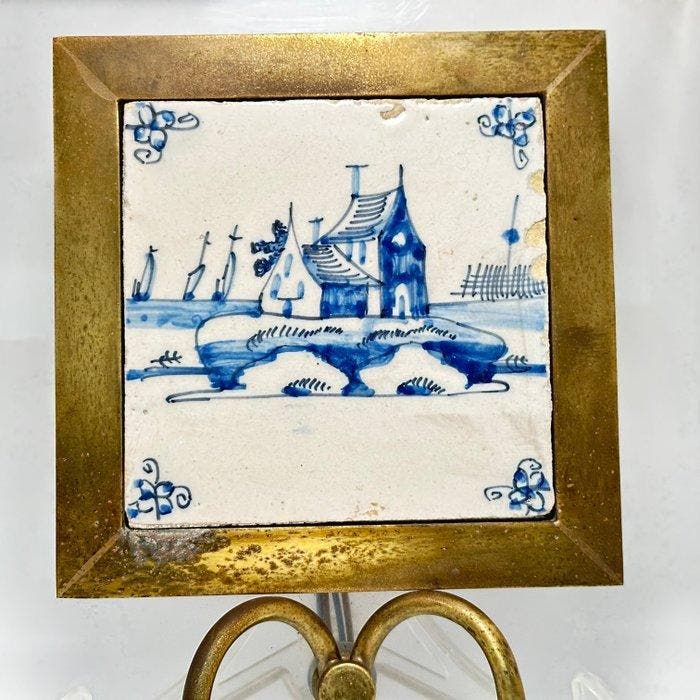 delft - Wandkandelaar - Messing, Antiek en Kunst, Curiosa en Brocante