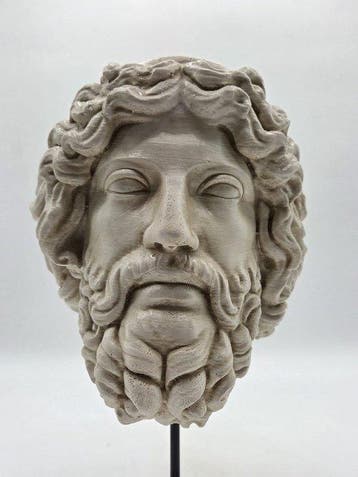 sculptuur, Testa di Zeus - 32 cm - marmerpoeder