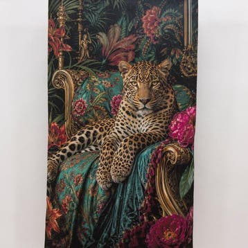 Paneel - GA015 - Decoratief “De Luipaard op de Troon” –