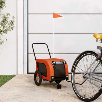 vidaXL Hondenfietstrailer oxford stof en ijzer oranje en, Verzenden, Nieuw
