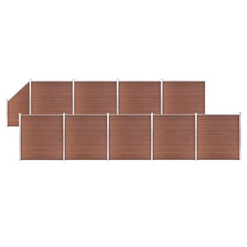 vidaXL Schuttingset 9 vierkant en 1 schuin 1657x186 cm HKC, Verzenden, Nieuw