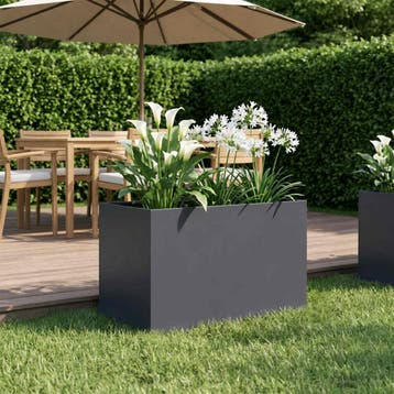 vidaXL Plantenbak Antraciet 60 x 40 x 40 cm Koudgewalst, Verzenden
