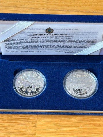 Saint-Marin. 5 Euro / 10 Euro 2002 Benvenuto Euro -, Postzegels en Munten