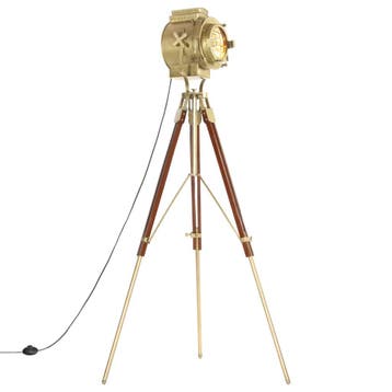 vidaXL Vloerlamp driepoot 193 cm massief mangohout, Verzenden