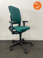 Ahrend 230 - Hoge rug  - groene stoffering - Zwart voetkruis, Ophalen of Verzenden, Stoel
