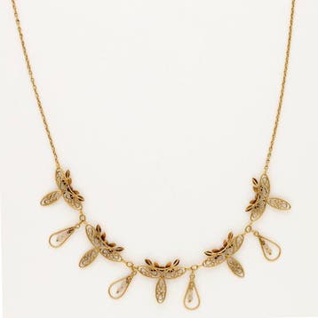 Collier - 18 carats Or jaune - Glaskralen - Art nouveau, Nieuw