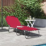 vidaXL Opvouwbare zonnebed Rood 188 x 57 x 86,5 cm Polyester, Tuin en Terras, Verzenden, Nieuw