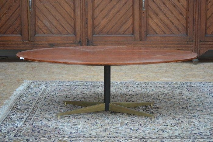 Salontafel - Hout, Metaal, Brons - Koffietafel/Rookgrijs, Antiek en Kunst, Kunst | Designobjecten